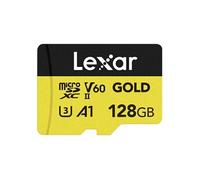 Lexar Carte microSDXC Professional GOLD Series 128 Go A1 Classe Vidéo V60 UHS-II U3