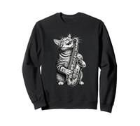 Professional Jazz Cat Trio Playing Brass Instruments Sweatshirt