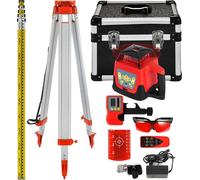 Professional Laser rotatif plage de travail max. 500 m rouge, laser à ligne 360 degrés laser altimètre étanche à l'eau et à la poussière en extérieur durée de travail 20 heures avec trépied & souverai