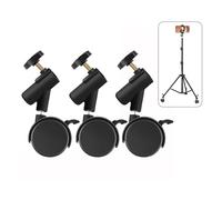 Professional Light Stand Wheels Set, 3pcs/Set Flexible Casters Wheels with 16mm Diameter Mounting Holes for Photography Light Stand Tripod Wheels