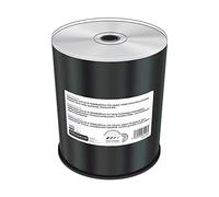 Professional Line CD-R 700 MB| 80 Min Vitesse d'écriture 52 Fois Impression sur Toute la Surface (Jet d'encre), entièrement métallisé, côté d'écriture argenté, 100 Cakebox