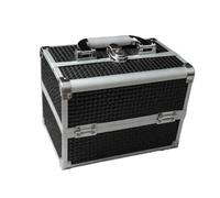 Professional Makeup Train Case 3 Trays Mirror Lock Brush Holder | Wavensylvo aluminum structure,extendable sliding trays,craft storage,stylish color finishes,portable travel cosmetic