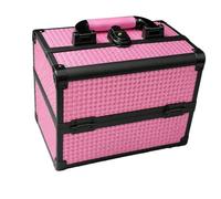 Professional Makeup Train Case 3 Trays Mirror Lock Brush Holder | Wavensylvo aluminum structure,extendable sliding trays,craft storage,stylish color finishes,portable travel cosmetic