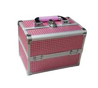 Professional Makeup Train Case 3 Trays Mirror Lock Brush Holder | Wavensylvo aluminum structure,extendable sliding trays,craft storage,stylish color finishes,portable travel cosmetic