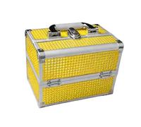 Professional Makeup Train Case 3 Trays Mirror Lock Brush Holder | Wavensylvo aluminum structure,extendable sliding trays,craft storage,stylish color finishes,portable travel cosmetic