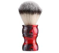 Professional Manual Beard Shaving Brush, Men's Mustache Brush with Dense Nylon Bristles, Creates Rich Lather for Smooth Shave, Portable Barber Brush for Home and Travel Use (couleur rouge)
