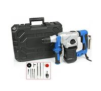 Professional Marteau perforateur, Perceuse Percussion (SDS Max, 1500W avec Guide de Profondeur, 2 Burins, 3 Forets, Poignée Supplémentaire, Graisse, Housse anti-poussière, clé, Mallette de rangement)