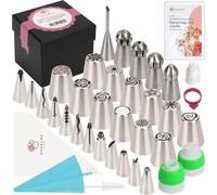 Professional Pastry Bag Kit with 29 Tips-Russian Nozzles,Ball Nozzles,Ruffle Nozzles and Various Stuffing Nozzles (Universal)