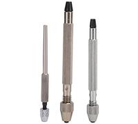 Professional Pin Vise Hand Drill Set Watch Repair Tool 3PCS Alloy Metal Silver Color Handheld Drills for Watchmakers Watch Repair Shops