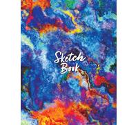 Professional Sketchbook: Blue Fire Abstract Texture Flow: Artist Drawing Book Blank Paper Pad 8.5" x 11" - 120 Pages Blank Paper Book Sketch Notebook For Drawing