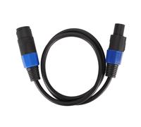 Professional Speaker Cable 3.3ft, Male to Female DJ Speaker Cable with Quick Twist Lock, High - Power Amplifier Connection Cord for Stage Monitors and Subwoofers, PVC Jacket