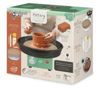 BUKI France - Tour de Potier Électrique pour Enfants et Adultes - 220 TPM - Girelle Métal 20 cm - 1 kg de Terre, Outils et Accessoires Inclus - Guide Illustré - Dès 10 Ans