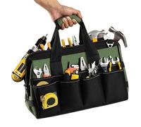 Professional Tool Storage Bag - Multifunctional Waterproof Repair Organizer for Electricians & Plumbers | Wear Resistant Tool Bag with Shoulder Strap and Reinforced Handles