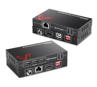 Professional UHD 4K @ 30Hz 1080P@120Hz Extender KVM Via TCP/IP Ethernet, 16 Ensembles de commutateurs Dip, Transmission jusqu'à 120 m (390 Pieds) Via des câbles Cat5e / 6, 3 Ports USB 2.0