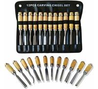 Professional Wood Carving Ciseaux Set 12 pcs Sharp outils de travail du bois avec, l'affaire - Couteaux de tranchage en bois Kit parfait pour la première fois le bois malléable débutants, pour les déb