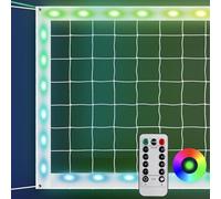 ProfessionalLED Filet de volley-ball d'extérieur avec câble métallique d'avion et télécommande, 0,9 x 0,9 m, LED étanche, pour jardin extérieur