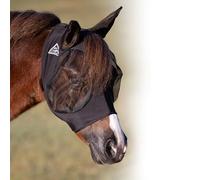 Professional's Choice Masque anti-mouches confortable, matière lisse et extensible, filet autour des yeux et oreilles pour une vision claire, éloigne les mouches et insectes, noir (poney)