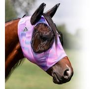 Professional's Choice Masque anti-mouches confortable, matière lisse et extensible, filet autour des yeux et oreilles pour une vision claire, éloigne les mouches et insectes, géométrique (poney)