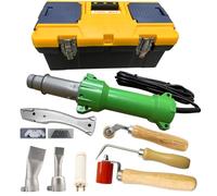Professionnel 1600W Lumière LED Thermique Pistolet de Soudage Soudeuse de Plastique Fer à Souder Air Chaud Barre, avec Diverses Buses de Soudage, Buse de Soudage de Sonde de Testeur de Joint
