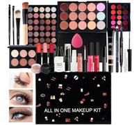 Professionnel All In MACHOP SET - Correction de brillant à lèvres, Eyeliner au crayon à sourcils | Poudre de visage d', sac de rangement de maquillage, multifonctionnel tout en un kit de