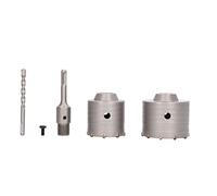 Professionnel Béton Scie Ensemble 5Pcs Heavy Duty YG8 Alliage Maçonnerie Forets pour Briques Murs Ciment Structures Argent 65mm 80mm 110mm