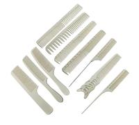 Professionnel blanc/noir/beige blanc Barber Carbon peigne résistant à la chaleur et anti - statique peigne Set de 8 pièces / 10 pièces préféré Barber (Off white)