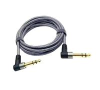 Professionnel Câble Audio Guitare Câble TRS 1/4 Pouces À Angle Droit Sortie Mâle 6.35mm Cordon D'interconnexion Stéréo Coude De Basse(Type1,0.5m)