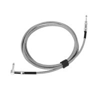 Professionnel Câble Audio Guitare Câbles De Guitare Électrique Ligne 300cm Réduction Du Bruit Connexion 6.35mm Partie Basse Blindée Tressée(White)