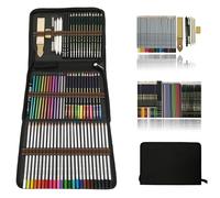 Professionnel Colore Art Set - Malette dessin Inclus pastel, aquarelle, Charbon de bois,métallique crayons de couleur et materiel dessin,Idéal Cadeaux pour Adulte Enfant
