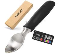 professionnel en acier inoxydable Cuillère à crème glacée en Balci - No-thaw rigide Cuillère à glace - Passe au lave-vaisselle - en caoutchouc antidérapant Grip Ice Cream Pelle Spade --Vert noir