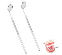 Professionnel Ensemble de Soins Dentaires avec 2 Miroirs Dentaire Inox Anti-buée, Miroir d’Inspection Ergonomique à 45° pour Examen Profond, Usage Quotidien Soins Bucco-dentaires et Extensions de Cils