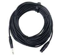 Pronomic XFJ-20 Câble XLR vers Jack (câble micro asymétrique, longueur 20m, résistant aux acides et huiles, décharge de traction à pince) noir