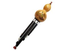 Professionnel Hulusi Flûte De Gourde En Ébène Performance Professionnelle Type C Majeur B Plat Instrument Soie Adapté Aux Débutants(F major)