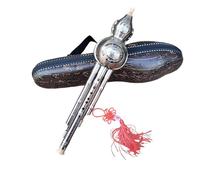 Professionnel Hulusi Hulusi C Ajustement A Réglage Cuivre Plaqué Résistant Aux Chutes Adulte Professionnel Tube Auxiliaire Interrupteur(B-flat Key with leather case)