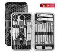 professionnel Kit Pedicure,Splaks 18 Packs Kits d'Outils de Manucure et Pédicure -18 Packs Coupe Ongle Coupe Cuticule Professionne