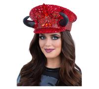 Professionnel Montrer Chapeau Halloween Sequin Diable Capitaine de Luxe Qualité