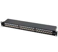 'Professionnel Patch SCE Network kat6 a Cat6 a Classe EA 24 Port Patch Panneau de brassage en métal noir ral9004, STP 500 MHz 10 Gbit, la 19 montage en armoire réseau