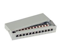 Professionnel Patch SCE Network kat6 CAT6 Class E 12 Port Patch Panneau de brassage en métal, gris RAL7035, 250 MHz 1 GB, pour montage mural ou bureau
