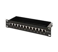 'Professionnel Patch SCE Network kat6 CAT6 Class E 12 Port Patch Panneau de brassage en métal, noir RAL9005, 250 MHz 1 GB, la 10 Montage dans une armoire de 10 "