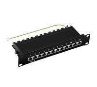 'Professionnel Patch SCE Network kat6 CAT6 Class E 12 Port Patch Panneau de brassage en métal, noir RAL9005, 250 MHz 1 GB, la 10 Montage dans une armoire de 10 "