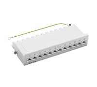 Professionnel Patch SCE Network kcat 6 a Cat6 a Classe EA 12 Ports Patch Panneau de brassage en métal, gris RAL7035, 500 MHz 10 Gbit, pour montage mural ou bureau