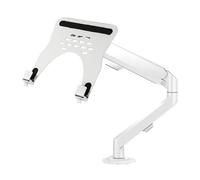 Professionnel Support de Bras for Ordinateur Portable for Bureau pouvant Supporter 4,4 à 19,8 LB, Bras à Ressort à gaz réglable 2 en 1, Support de Bureau Ergonomique(Blanc)