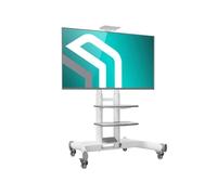 Professionnel Support TV Mobile Blanc pour écrans 40"-70", Roulettes, 45,5 kg max, VESA 100x100 - 600x400, TS1552-W Blanc