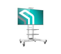 Professionnel Support TV Mobile Blanc pour écrans 40"-70", Roulettes, 45,5 kg max, VESA 100x100 - 600x400, TS1552-W Blanc