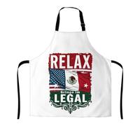 Professionnel Tabliers Relax Gringo, Je Suis Légal, Drapeau Des États-Unis Et Du Mexique Doux Tabliers Avec 2 Poches Tablier De Jardinage Pour Jardin Bbq Boutique De Fleurs