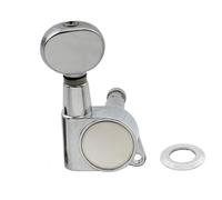 Professionnelle Guitare Mécaniques Boutons Accordeur De Tête Machine Entièrement Scellé Rapport 19:1 Clé Réglage Guitare Électrique Avec Bouton Ovale Vintage(1 Pc R Chrome)