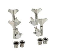 Professionnelle Guitare Mécaniques Boutons Chevilles De Réglage Basse Ouvertes En Métal 2L2R 4 Pièces Touches Bouton Cordes Pour Guitare Acoustique Ou Électrique(Silver)