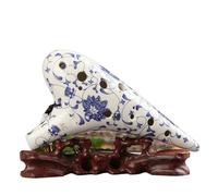 Professionnelle ocarina Ensemble De 12 Trous Alto En Do Professionnel En Porcelaine Bleue Et Blanche(Alto G tune AG tune)