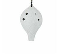Professionnelle ocarina Ocarina 6 Trous Instrument Débutant Professionnel Poterie Noire(White SC Treble C)