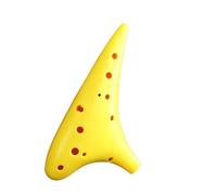 Professionnelle ocarina Ocarina En Résine 12 Trous Alto Clé En Do Plastique Avec Matériel Pédagogique Performance Professionnelle(Yellow+teaching materials+bag)